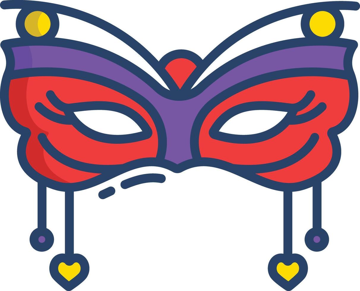 Mask linear color illustration vector