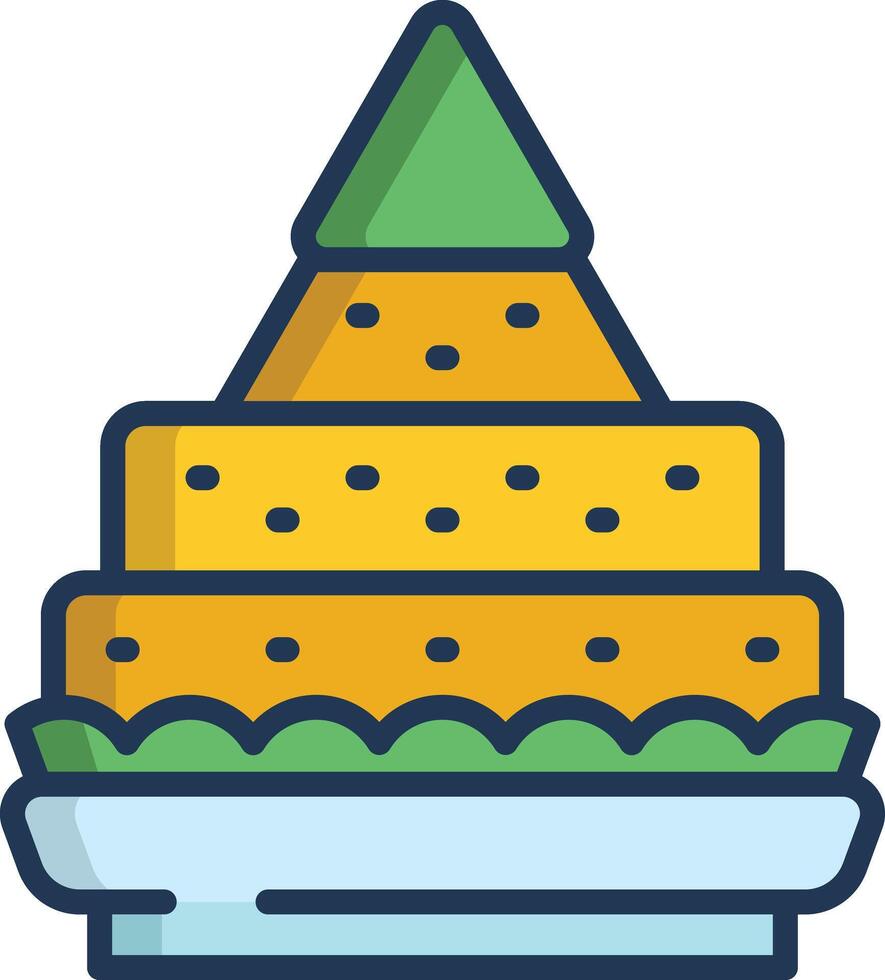 Tumpeng linear color illustration vector