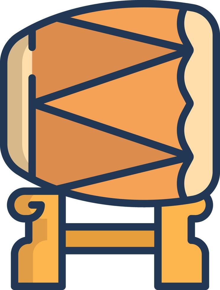 Kendang linear color illustration vector