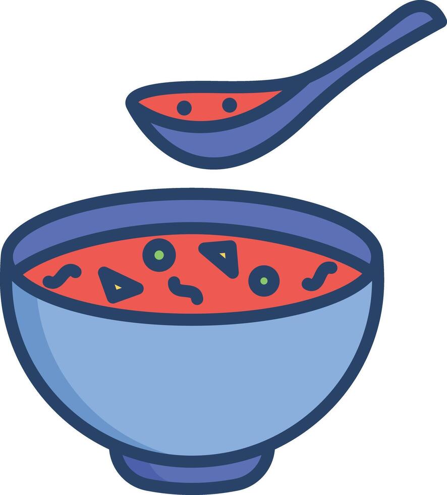Soup linear color illustration vector