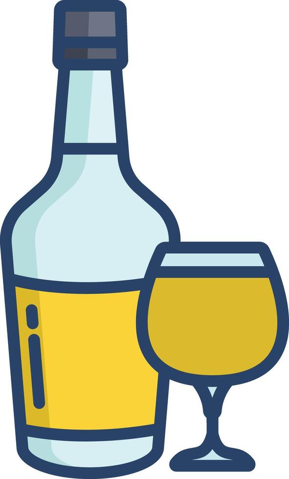Wine linear color illustration vector
