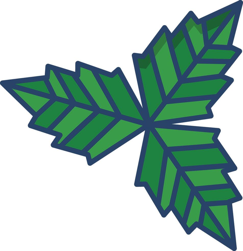 Mint Leaf linear color illustration vector