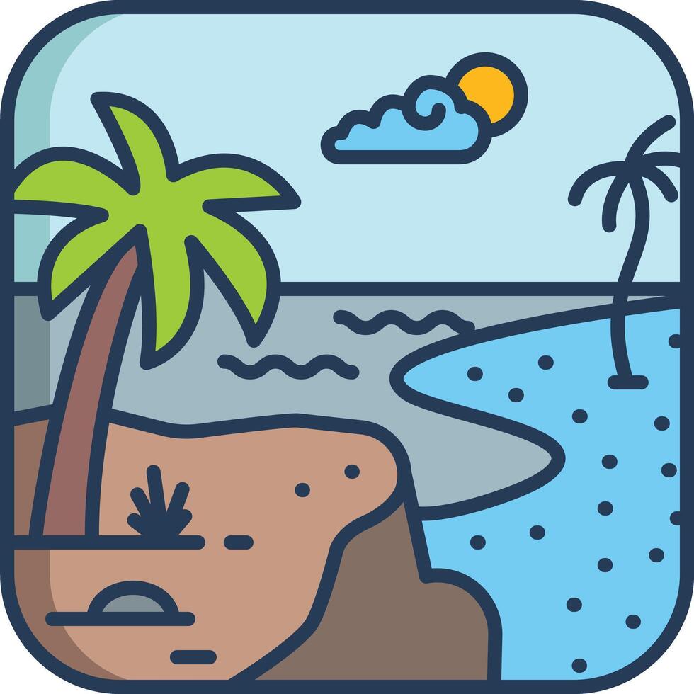 beach wear linear color illustration vector