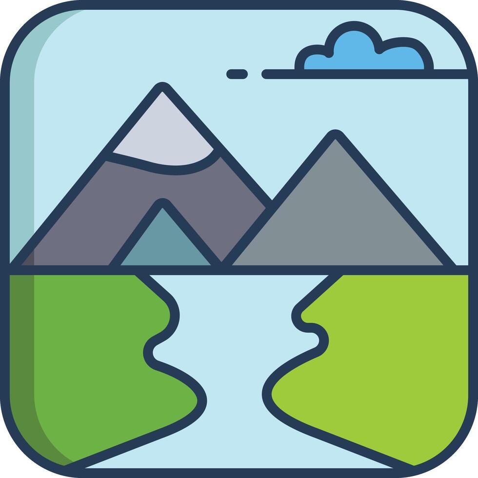 landscape linear color illustration vector