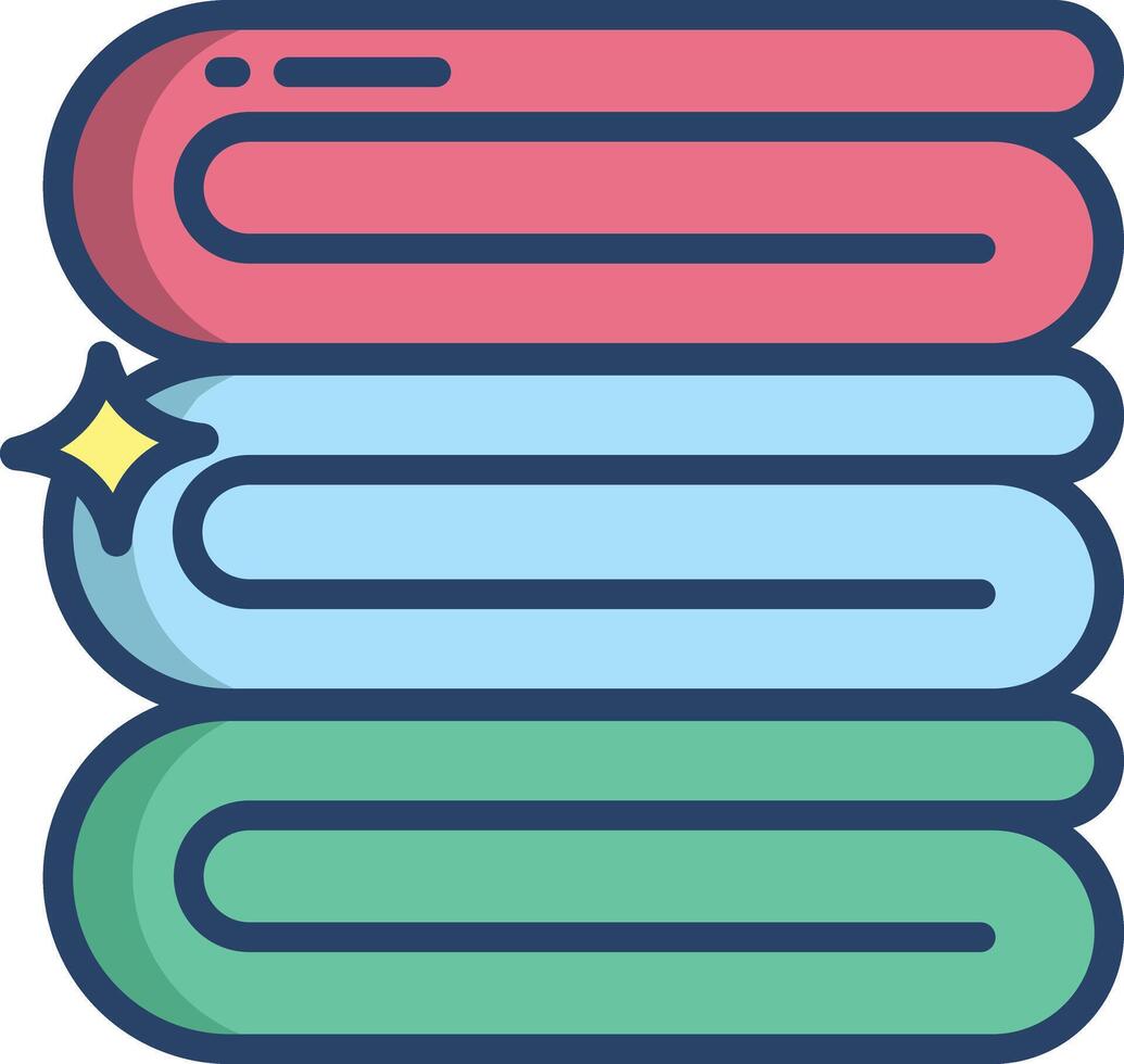 Towel linear color illustration vector
