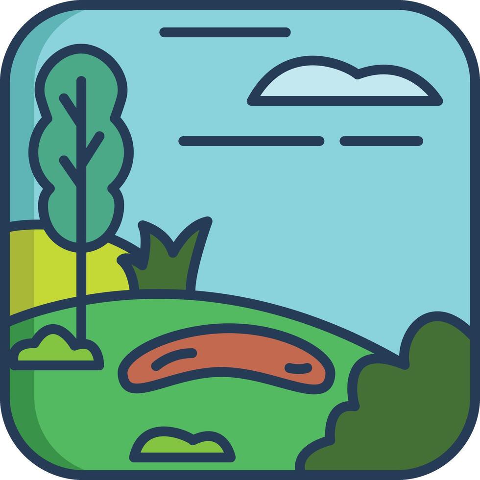 landscape linear color illustration vector