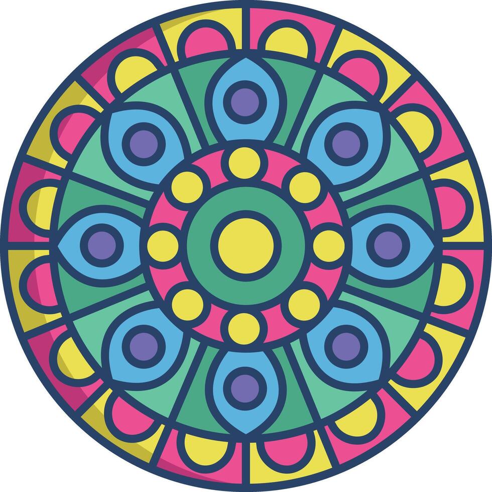 Snowflake linear color illustration vector