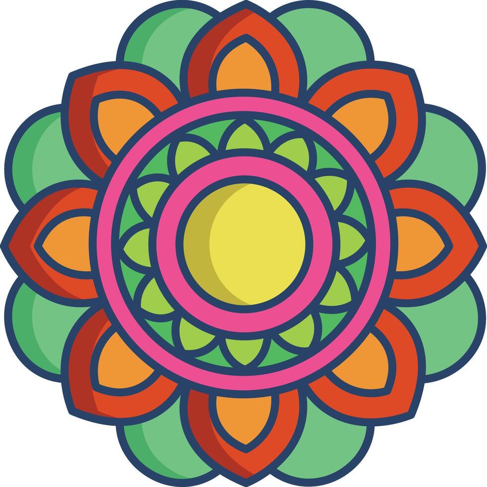 Snowflake linear color illustration vector
