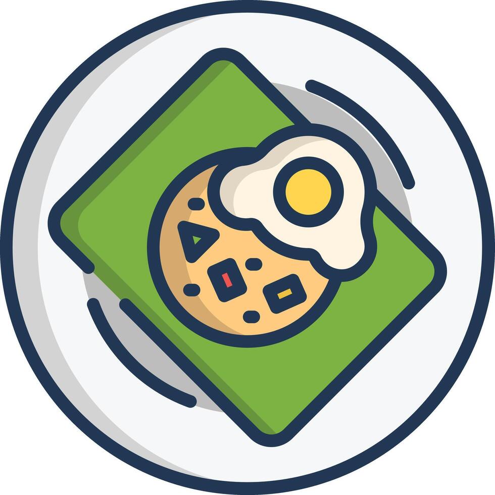 Nasi Goreng linear color illustration vector
