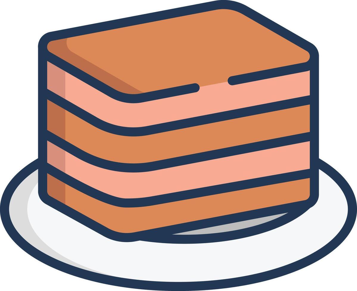 Lapis Cake linear color illustration vector