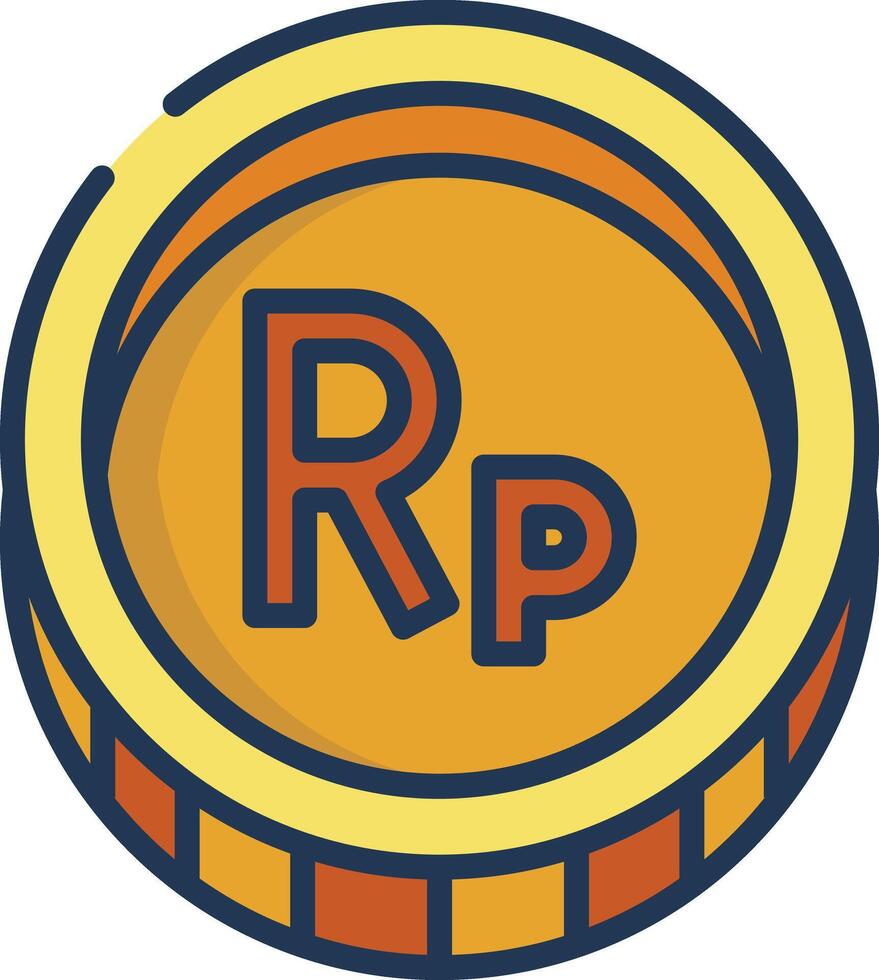 Rupiah linear color illustration vector