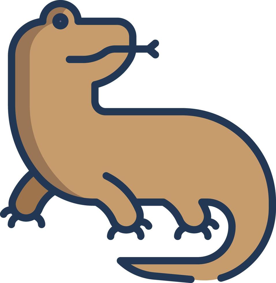 Komodo linear color illustration vector