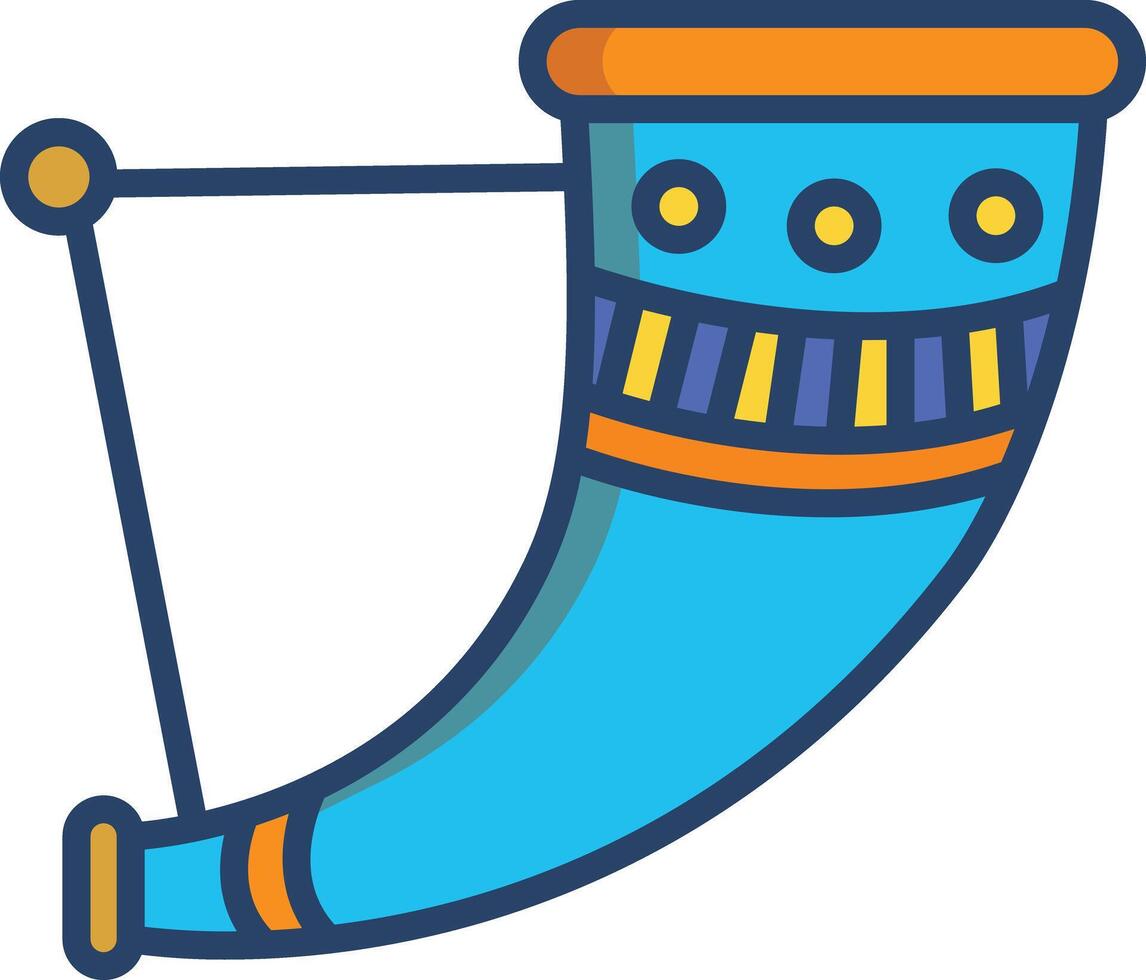 Drinking Horn linear color illustration vector