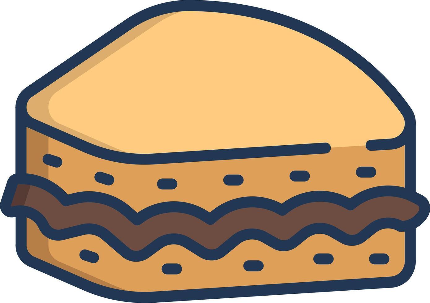Sweet Martabak linear color illustration vector