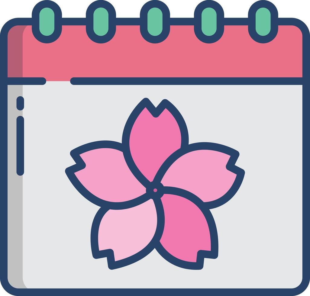 Sakura Festival linear color illustration vector