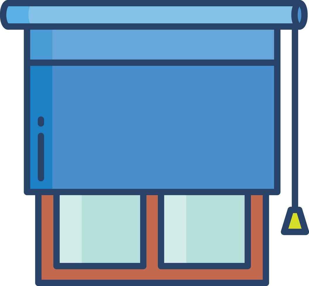 Window curtain linear color illustration vector