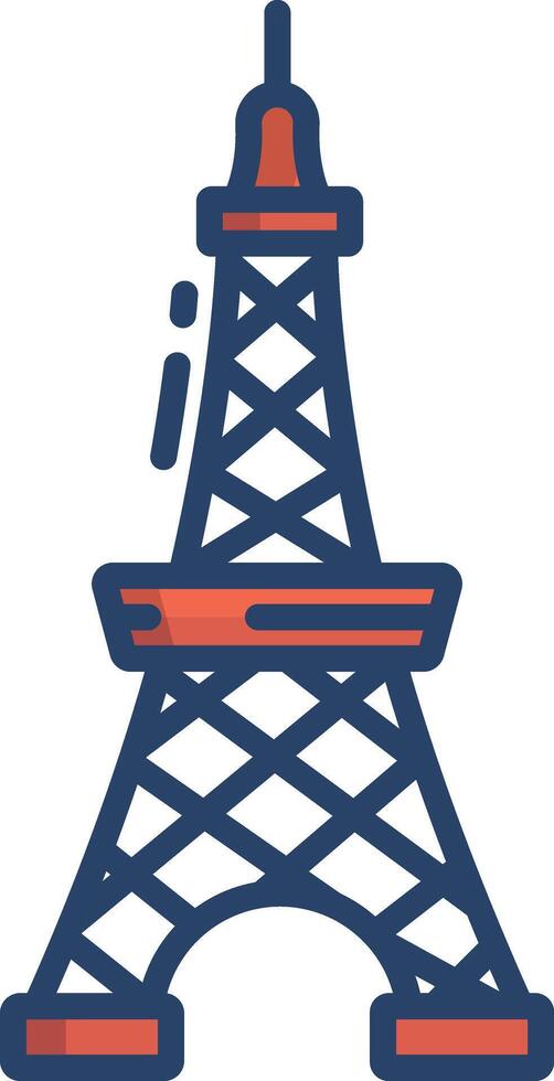 Tokyo linear color illustration vector