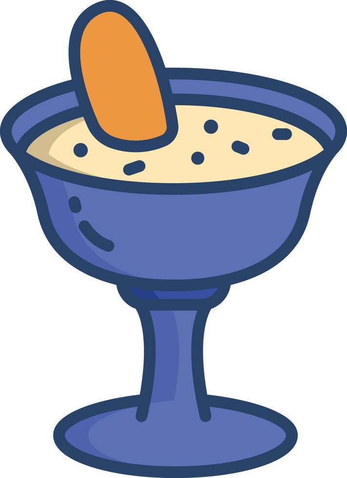 Italian Custard linear color illustration vector