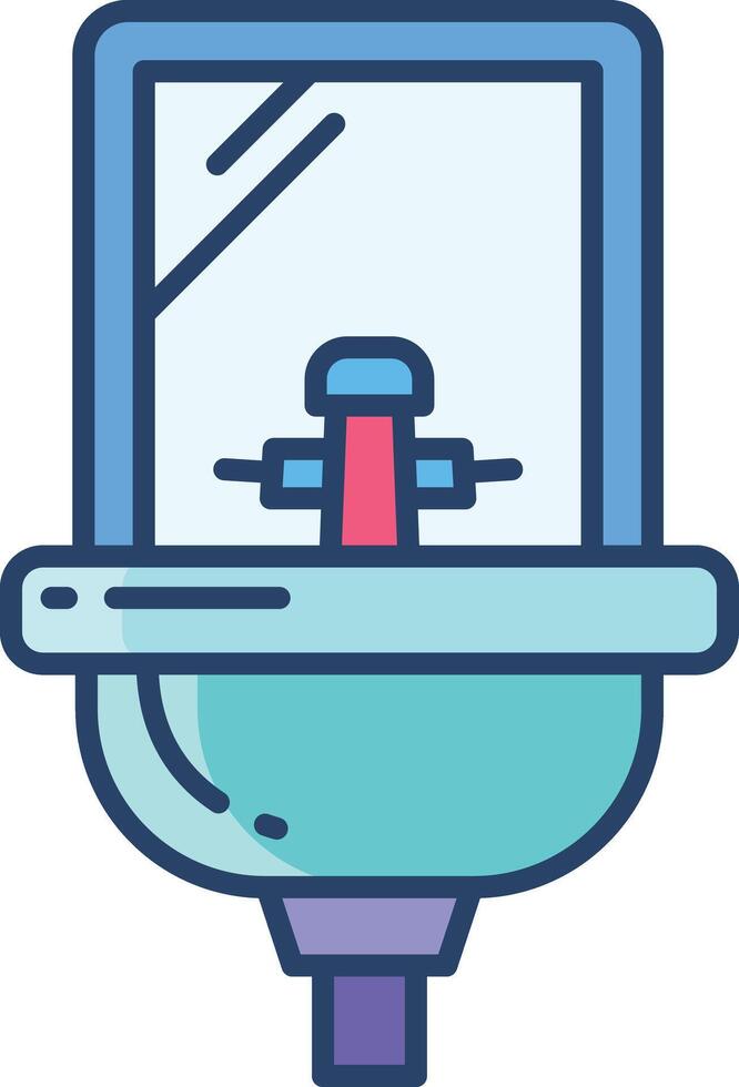 Hand wash linear color illustration vector