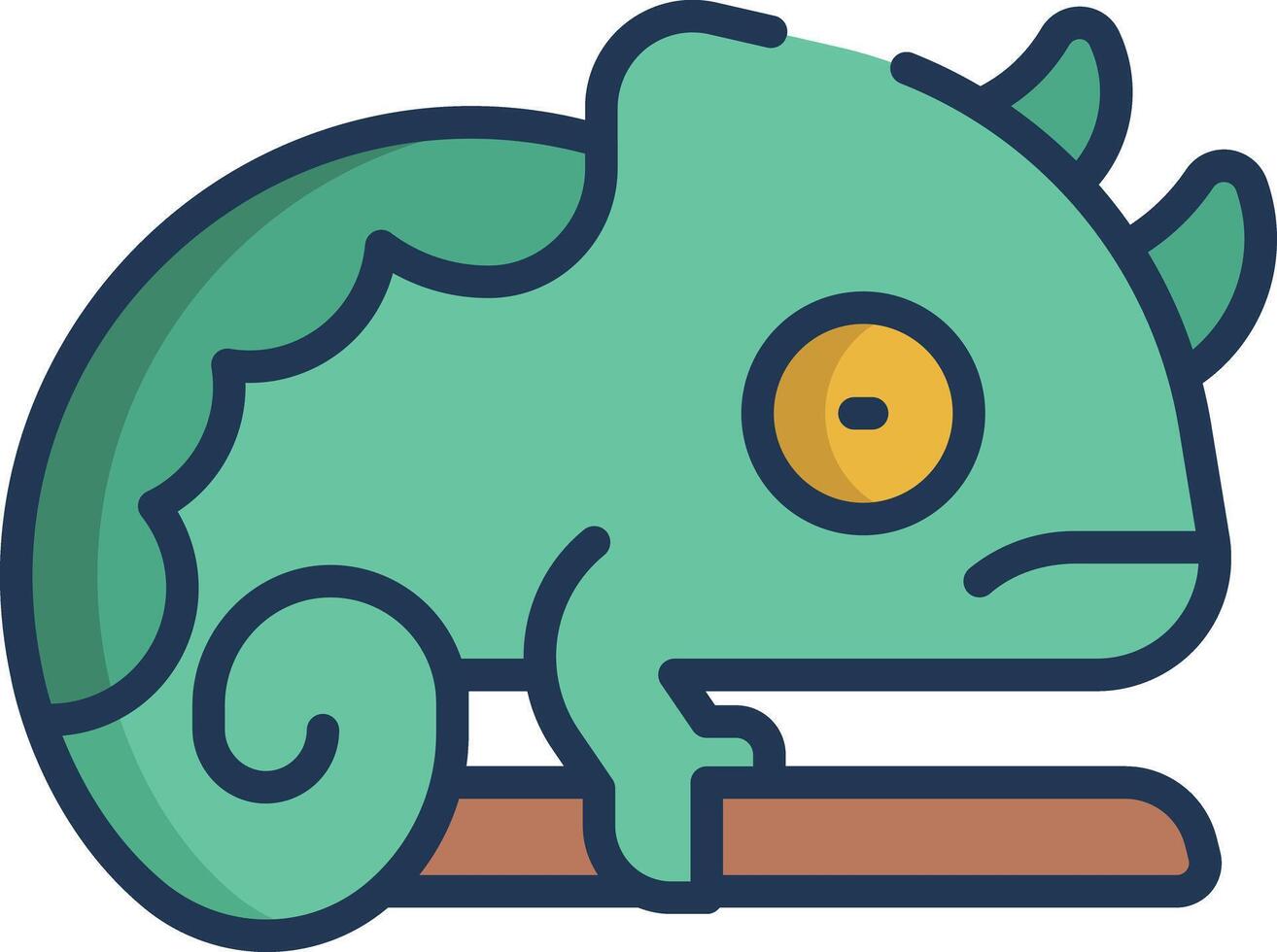 Chameleon linear color illustration vector