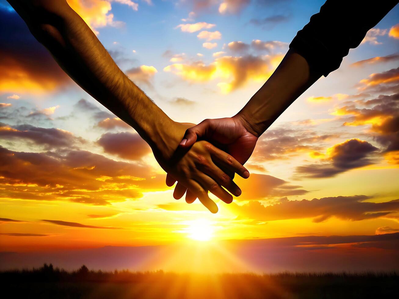 friendship day hands silhouette photo