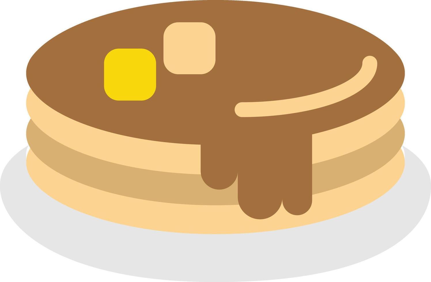 pancakes with syrup and butter on top vector