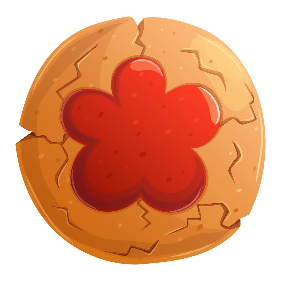 Traditional crispy homemade sweet cookie with jelly filling isolated on white vector