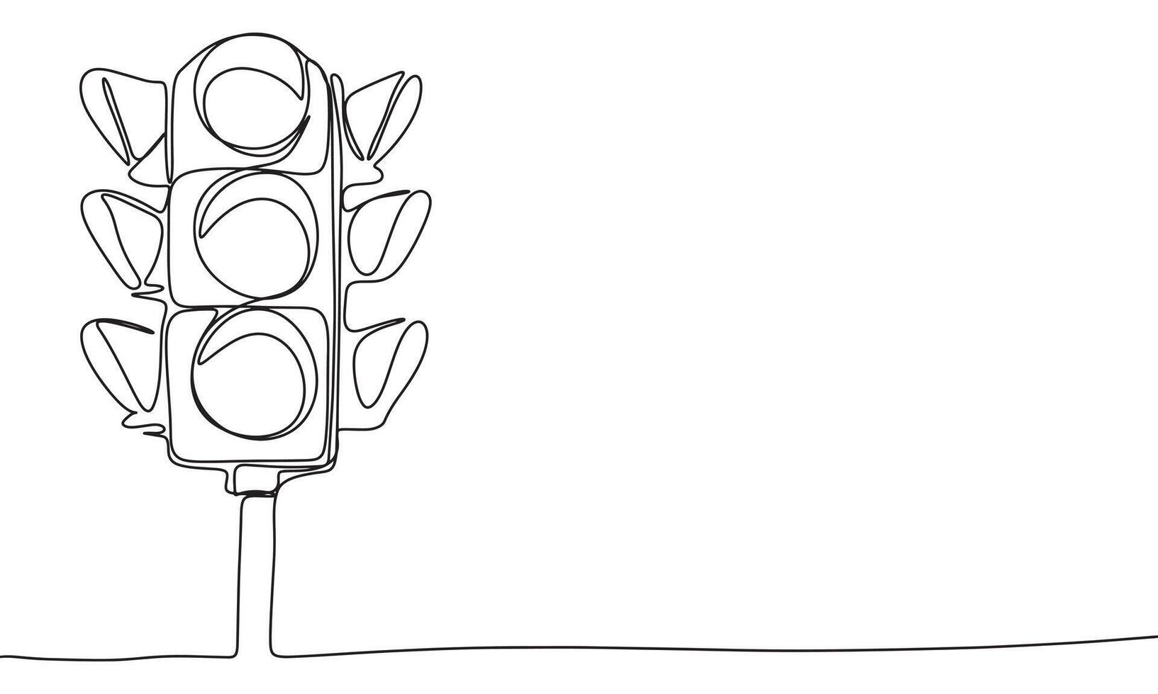 Light traffic one line continuous. Light traffic line art. Hand drawn art. vector