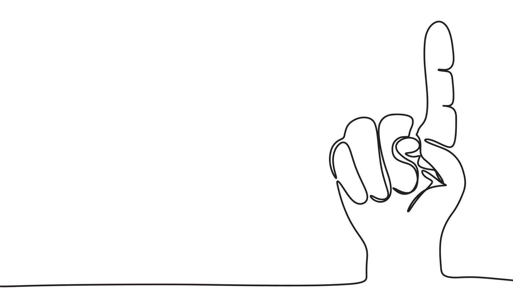 Index finger one line continuous. Line art Index finger. Hand drawn art. vector