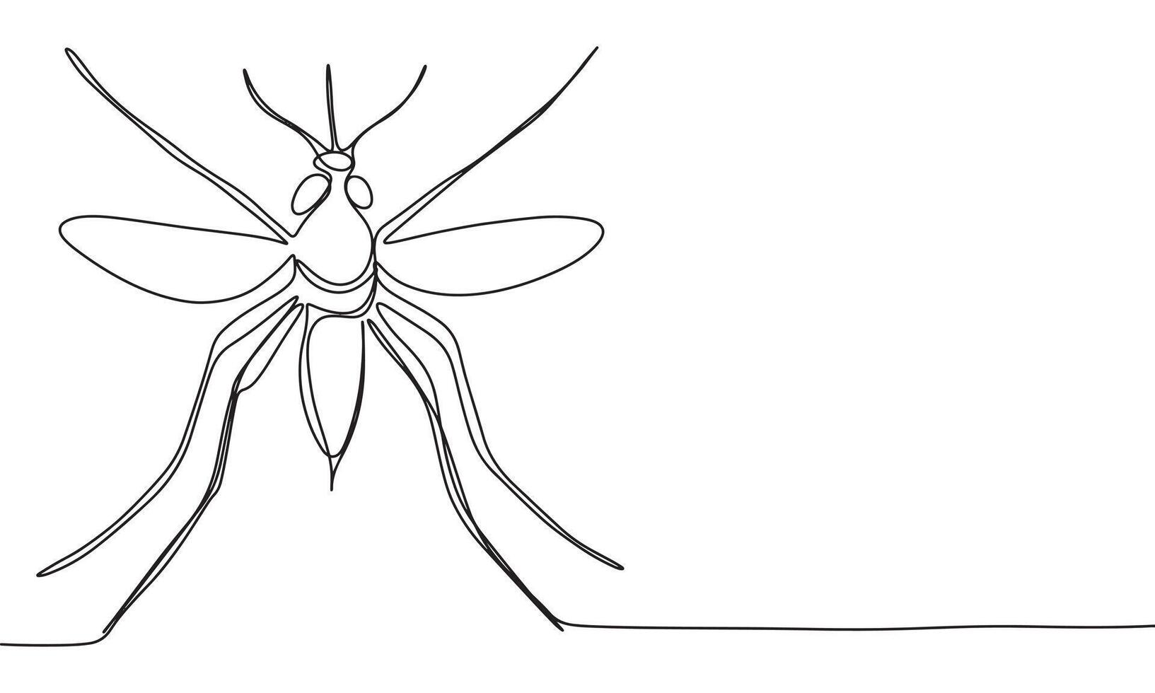Mosquito one line continuous. Line art Mosquito . Hand drawn art. vector