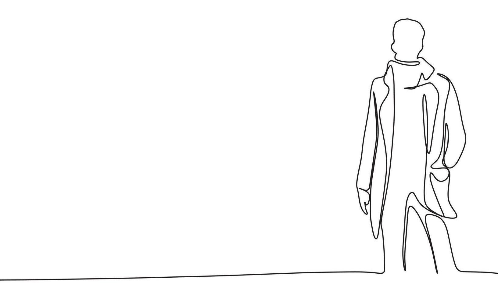 Fashion man silhouette one line line continuous. Line art man's silhouette. Hand drawn art. vector