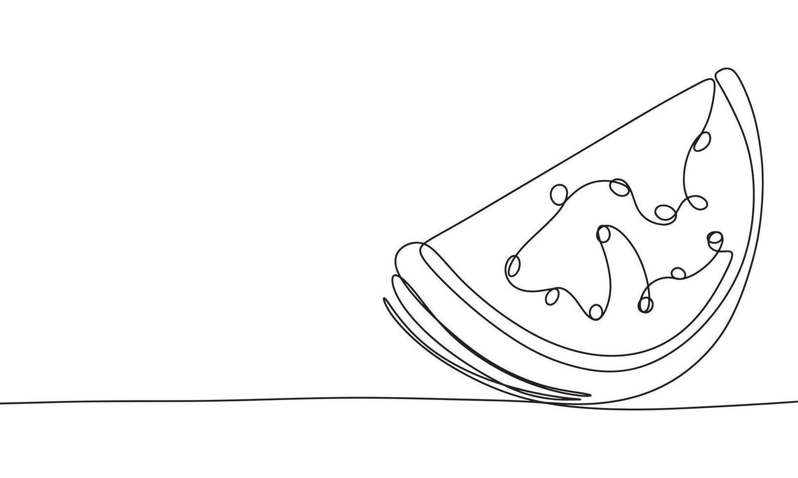 Watermelon one line continuous. Line art Watermelon. Hand drawn art. vector