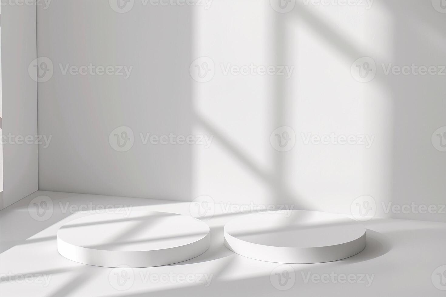 Empty blank surfaces for product mockup, two stands photo