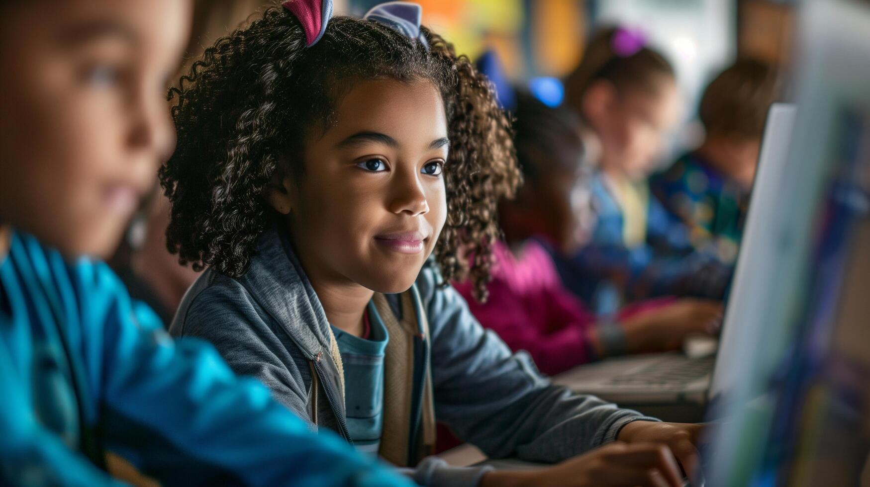 Kids Engaging with Interactive Learning Devices photo