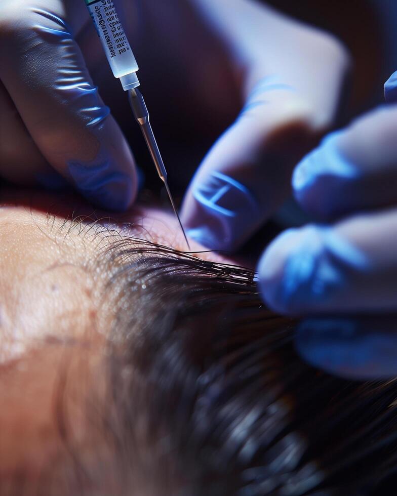 Close-Up of Hair Transplant Procedure photo