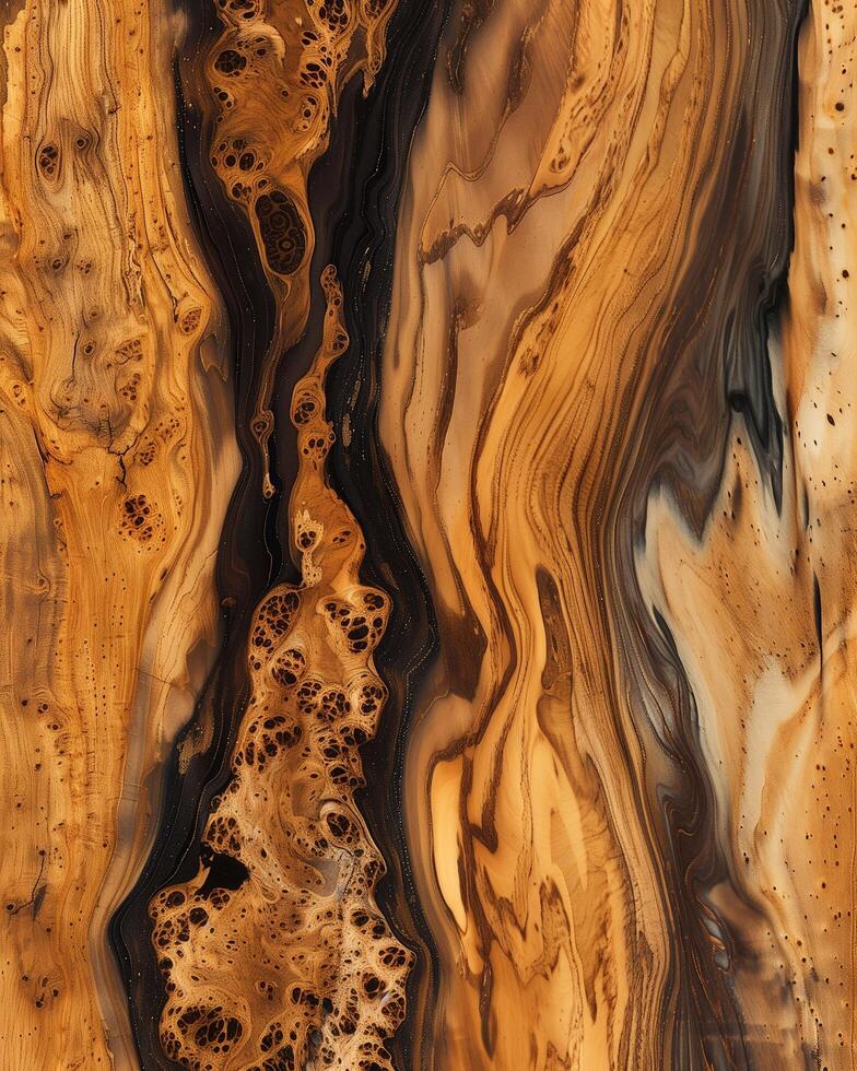 Artistic Wood Grain Patterns, Detailed Wood Surface with Swirls photo