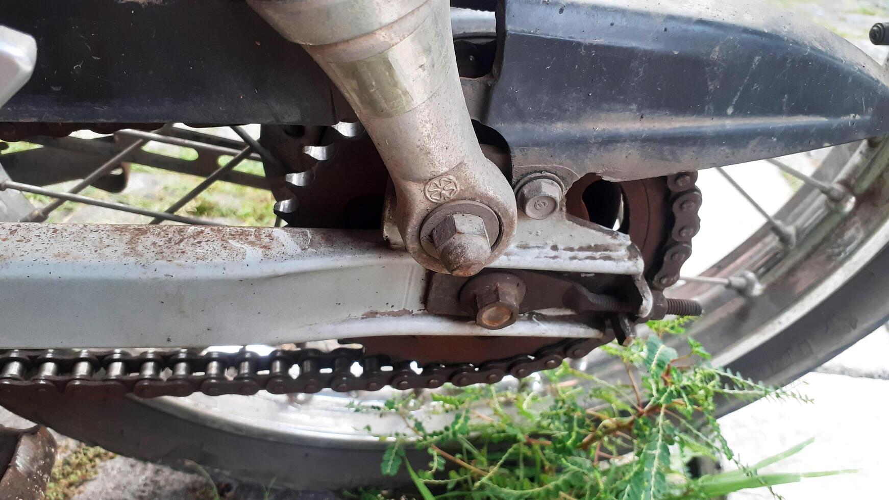 Detail of a motorcycle rear chain photo