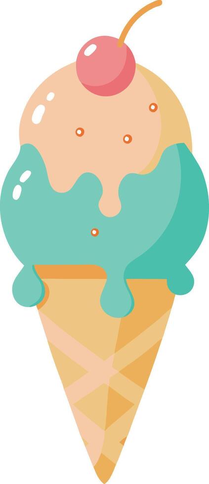 ice cream illustration flat design vector