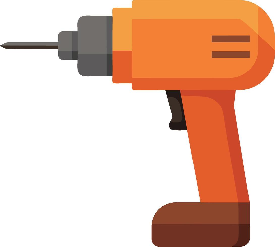 Illustration of a cordless screwdriver drill in a flat design vector