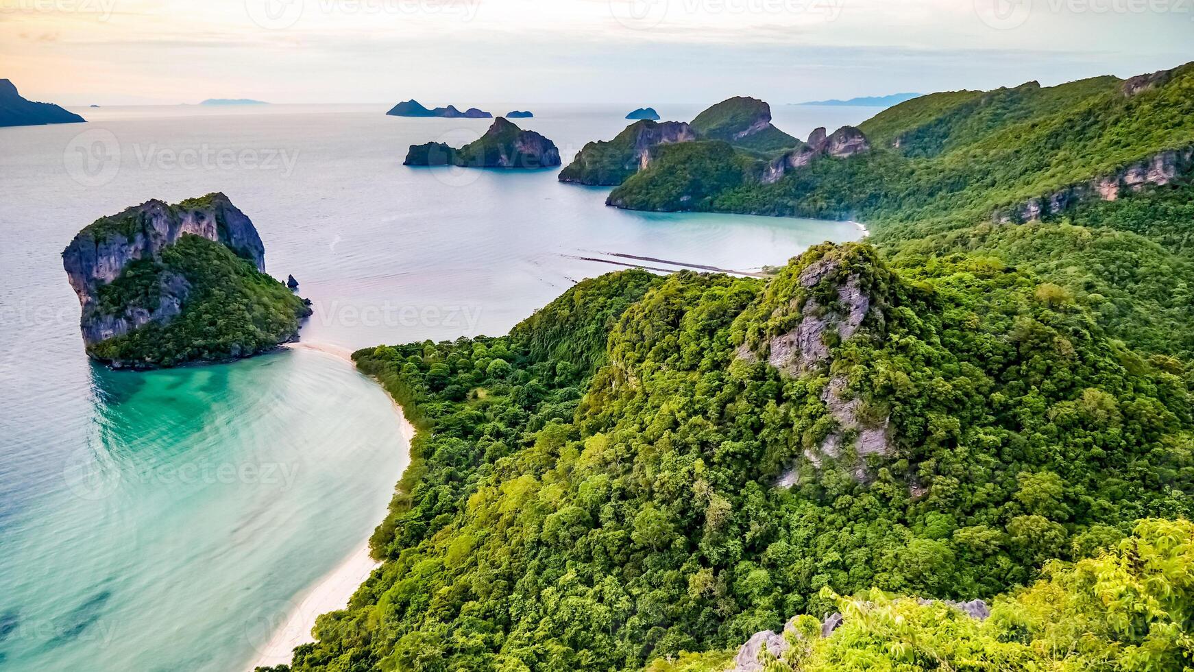 Tropical Island Paradise Scenic Mountainous Coastline and