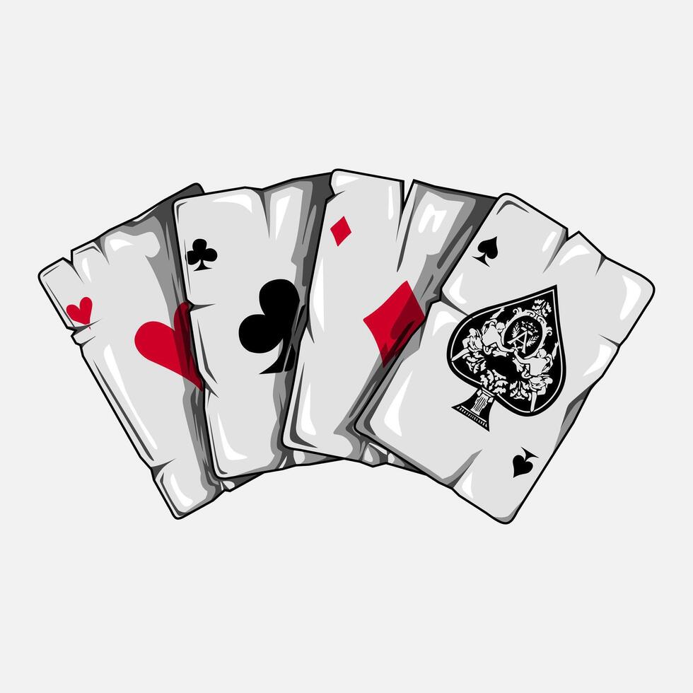 Poker card and playing in casino logo. Colorful design with dark background. Abstract game illustration. Isolated black background for t-shirt, poster, clothing, merch, apparel. vector