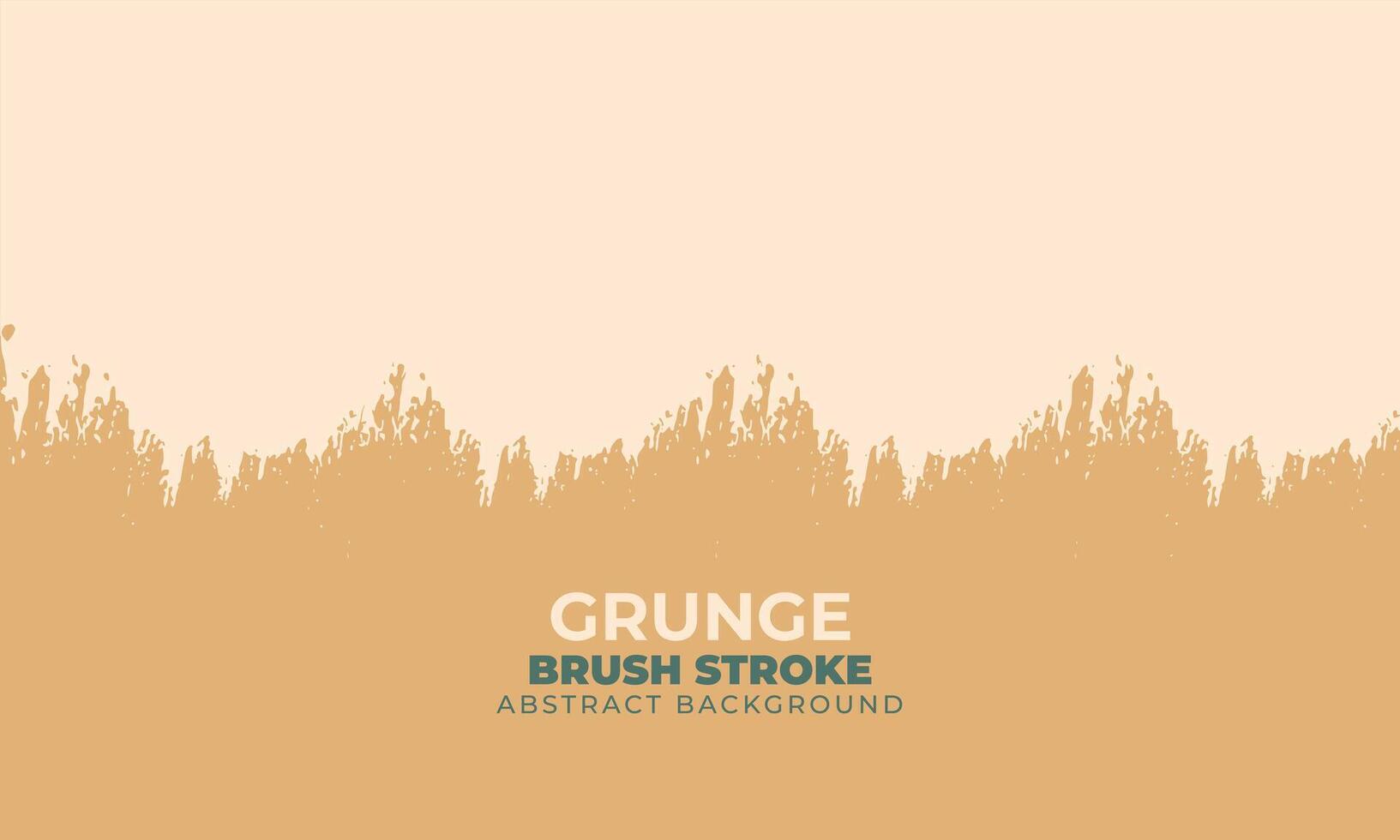 Abstract brush stroke hand painted background. Beige grunge stain on orange background vector