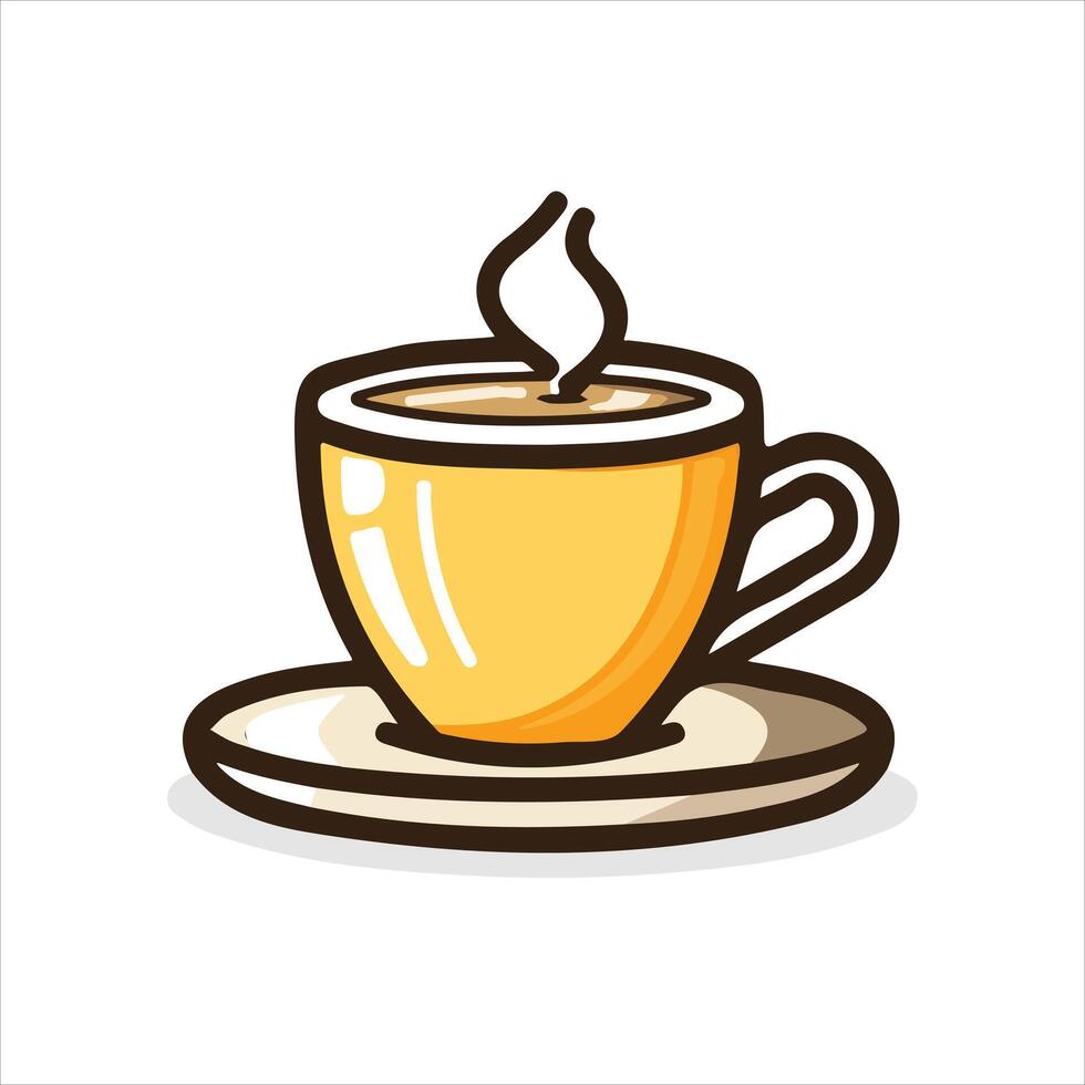 Coffee icon simple Coffee colored flat icon on isolated white background vector