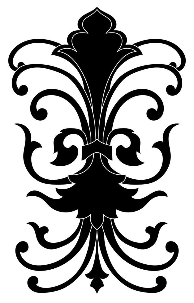 Carpet components. black stripes. rug Oriental ornament with floral motifs. Indian design element for henna tattoo, adult coloring book, greeting card, wedding invitation or spa beauty flyer. vector