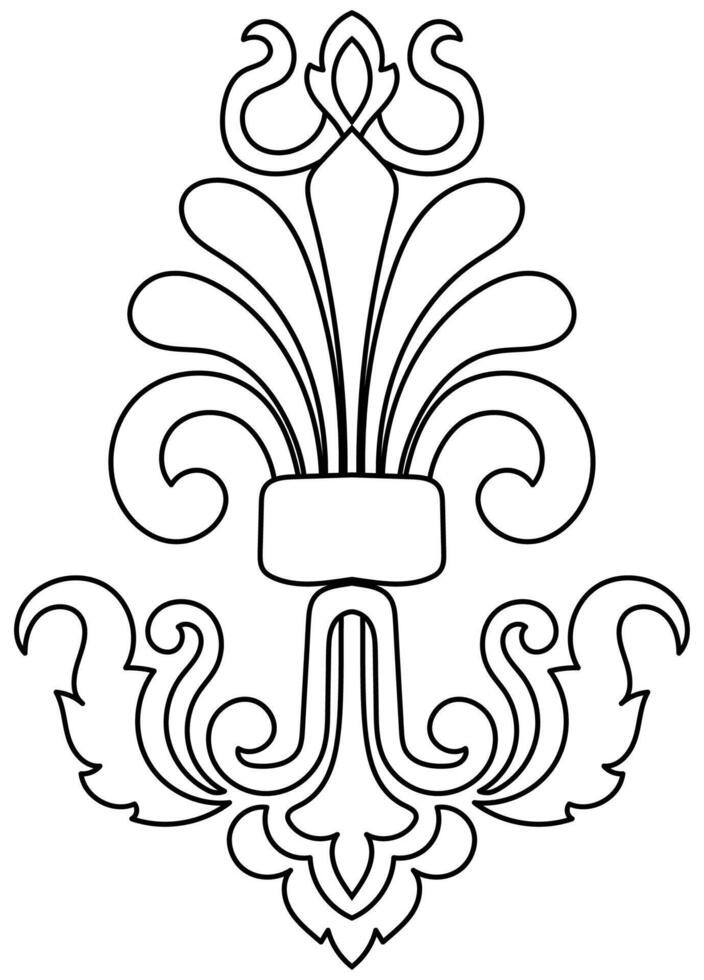 Carpet components. black stripes. rug Oriental ornament with floral motifs. Indian design element for henna tattoo, adult coloring book, greeting card, wedding invitation or spa beauty flyer. vector