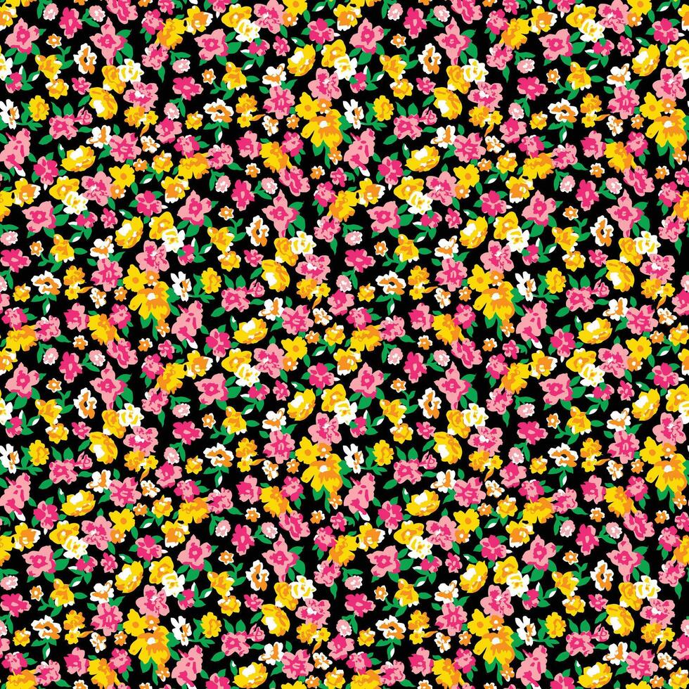 Colorful abstract small flowers beautiful pattern textile print allover repeat design. Summer, winter fashion cute little floral pattern design illustration vector