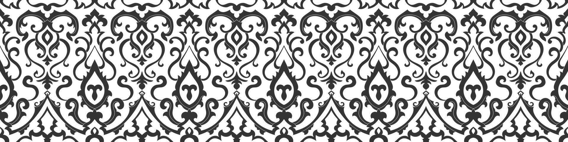 Abstract scrolling wood lines for assembling ethnic fabric patterns. Colorless decorative pattern vector