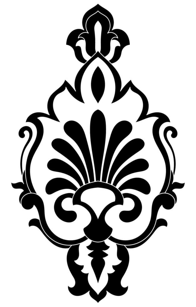 Carpet components. black stripes. rug Oriental ornament with floral motifs. Indian design element for henna tattoo, adult coloring book, greeting card, wedding invitation or spa beauty flyer. vector