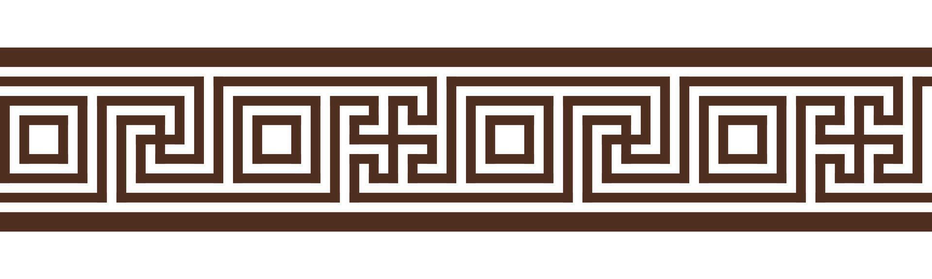 Greek key seamless border pattern. Decorative ancient meander, Greece ornament with repeated geometric motifs. vector