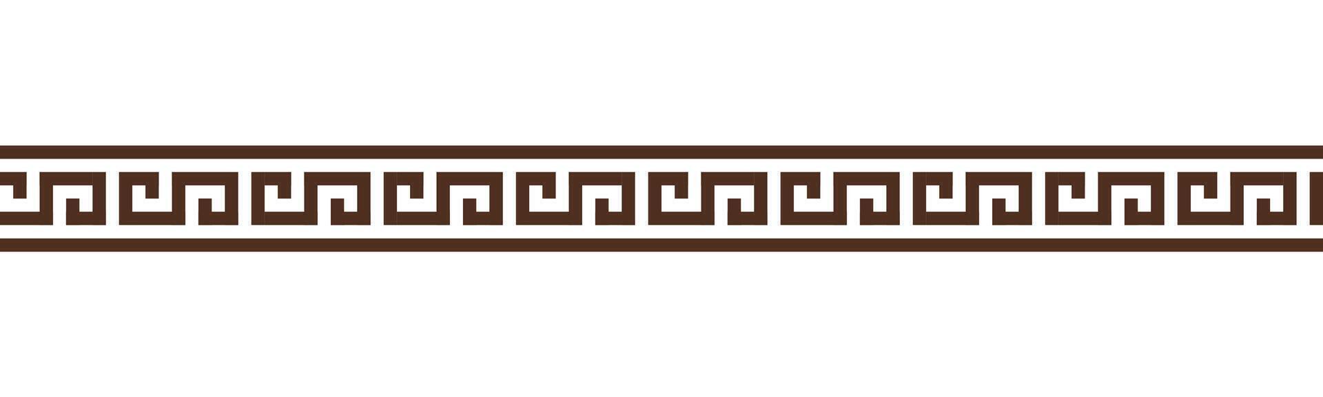 Greek key seamless border pattern, decorative ancient meander, Greece ornament with repeated geometric motifs vector